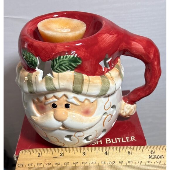 English Butler Santa Claus Ceramic Tealight Candle Holder Wax Melt - Picture 8 of 10